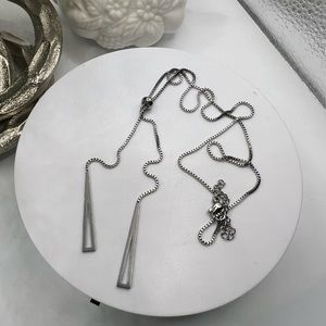 Geometric Triangle Y Shaped Stainless‎ Steel Necklace NEW